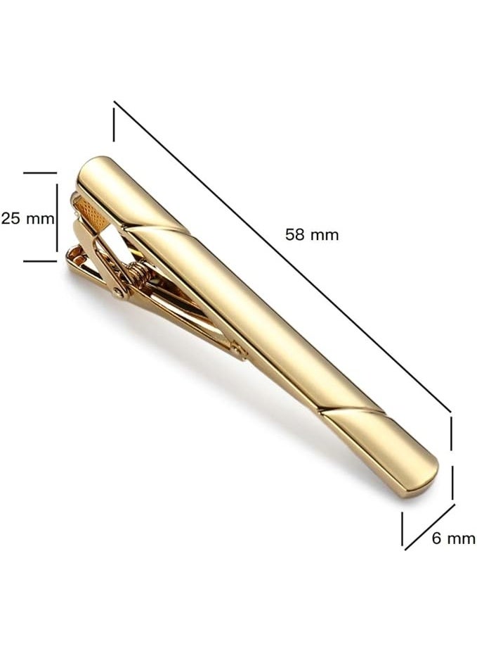 Tie Clips for Men – Black, Gold, Blue, Silver Tie Bar Set for Regular Ties – Luxury Box Gift Ideas - Image 3