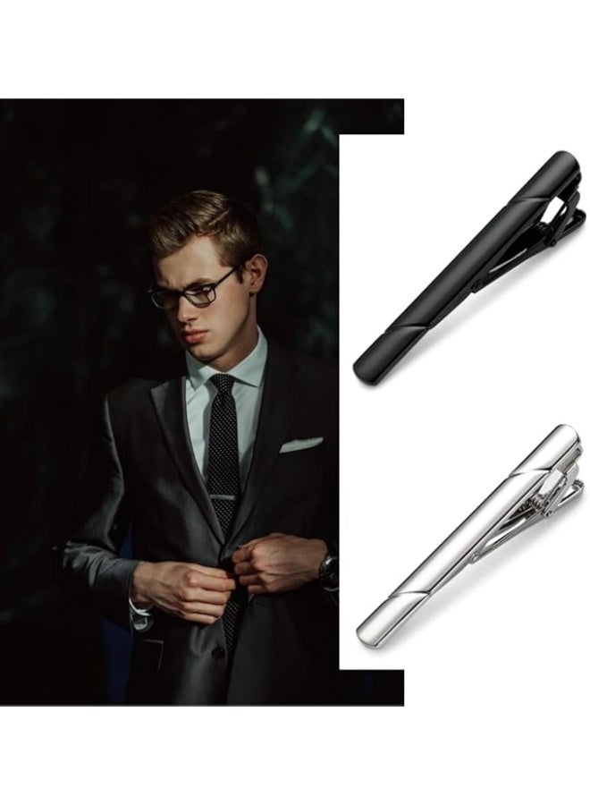 Tie Clips for Men – Black, Gold, Blue, Silver Tie Bar Set for Regular Ties – Luxury Box Gift Ideas - Image 4