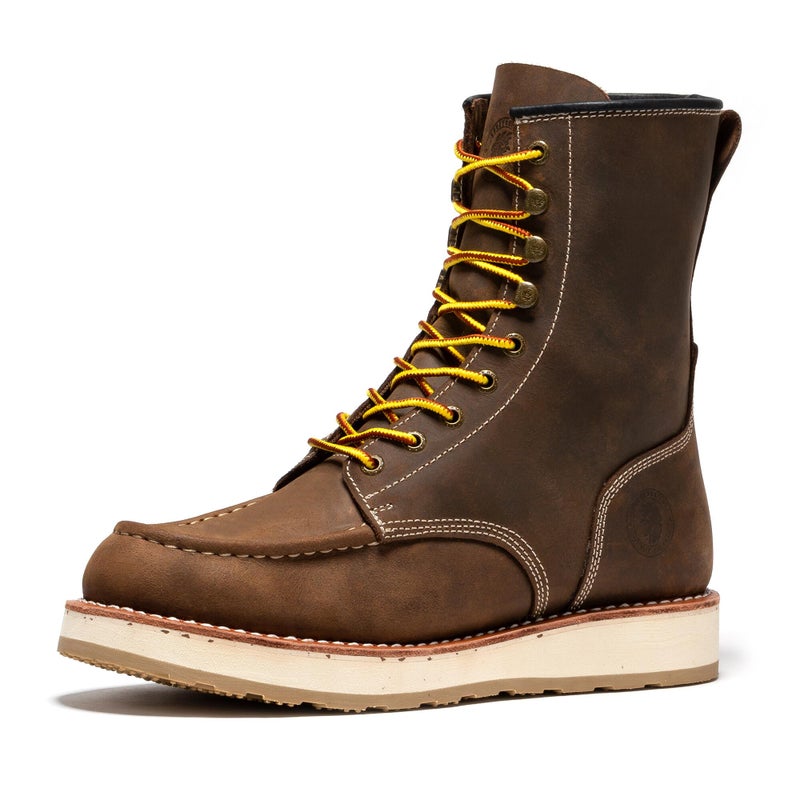 ROCKROOSTER Mantua - 8 inch Comfortable, Anti-fatigue Soft toe Rubber Outsole Work Boots for Men SAP308-12 - Image 1