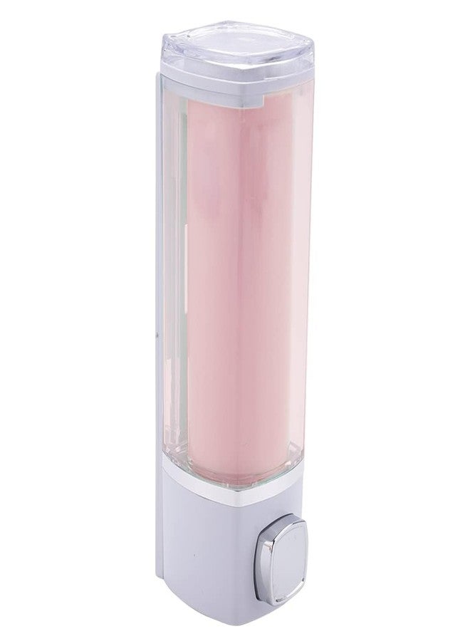 Kuber Industries Manual Shampoo & Soap Dispenser | Wall Mounted | Soap Dispenser for Kitchen & Bathroom | Refillable, Lightweight & Durable | Easy to Clean |Pink- 250 ml (Pack of 1) - Image 1