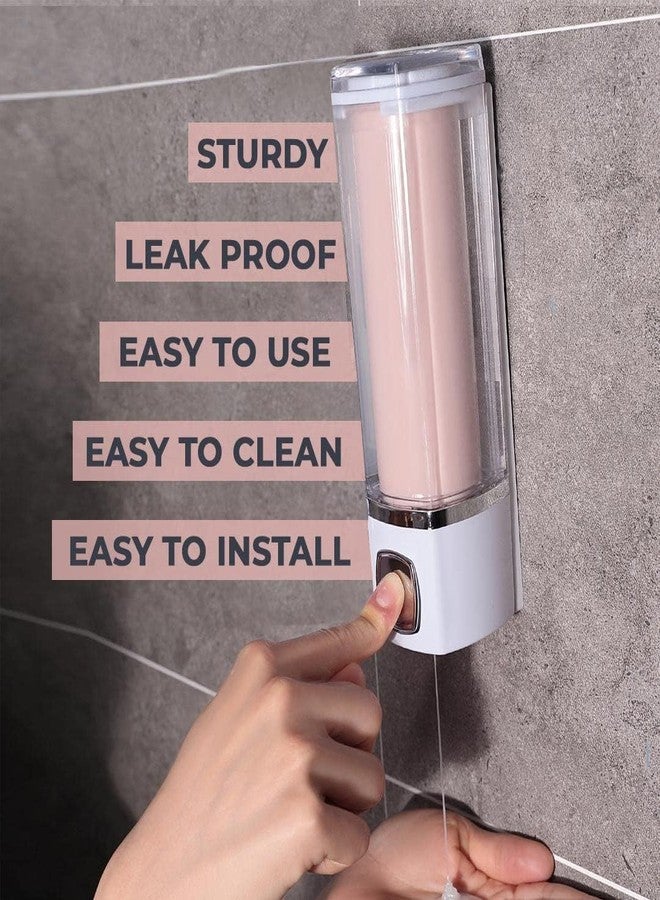 Kuber Industries Manual Shampoo & Soap Dispenser | Wall Mounted | Soap Dispenser for Kitchen & Bathroom | Refillable, Lightweight & Durable | Easy to Clean |Pink- 250 ml (Pack of 1) - Image 5