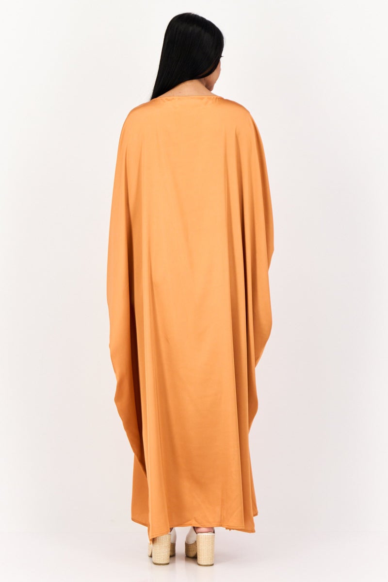 Juicy Couture فستان كفتان بسيط للنساء، بني - Image 4