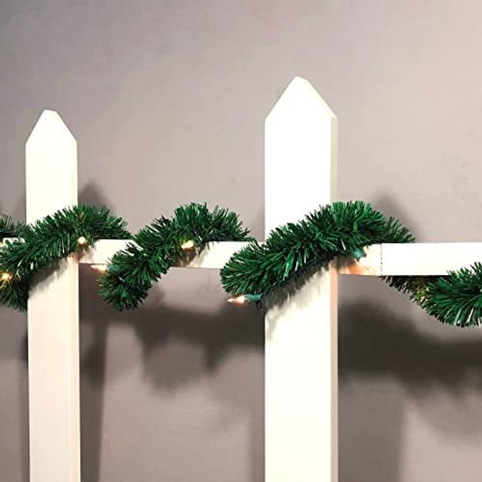 Brite Star 12-Foot Christmas Garland with Clear Lights Perfect for Indoor or Outdoor Fireplace Mantle Decor, Kitchen Light, or Christmas Decorations Tree Pre-lit Pine Garland For Holiday - Image 5