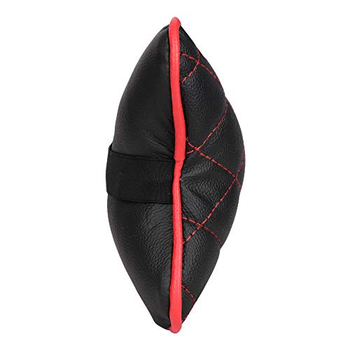 AUTOFIT Double Quilted Car Neck Rests Cushions - Universal for All Cars (Set of 2 pieces) Black And Red - Image 3