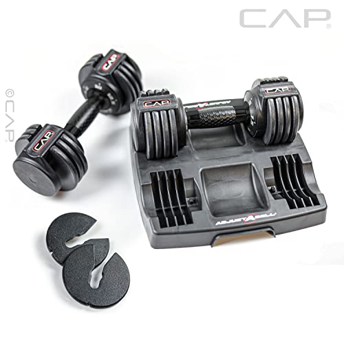 CAP Barbell 12.5 lb Pair ADJUSTABELL Adjustable Dumbbell with Contoured Full Rotation Handle, Honeycomb Design, Black - Image 5