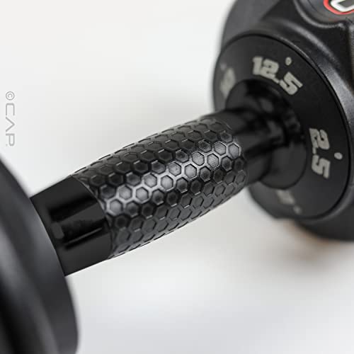 CAP Barbell 12.5 lb Pair ADJUSTABELL Adjustable Dumbbell with Contoured Full Rotation Handle, Honeycomb Design, Black - Image 3