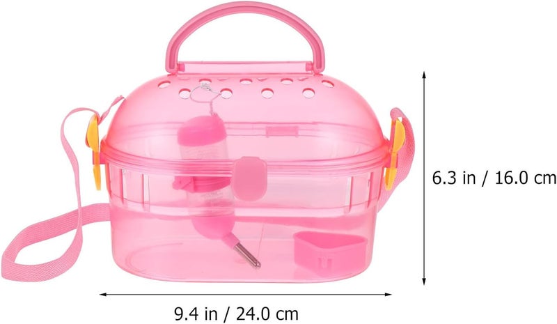VICASKY Pet Travel Cage Portable Hamster Carrier Cage with Handle Red Small Pet Outdoor Carrier for Chinchilla and Small Animals - Image 2
