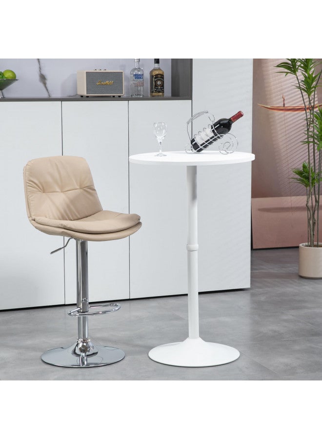 Finnhomy 24'' Round Cocktail Bar Table with Metal Base, Tall Bistro Pub Table, Counter Bar Height Table for Kitchen, Dining Room, Living Room, Easy Assembly, White - Image 2