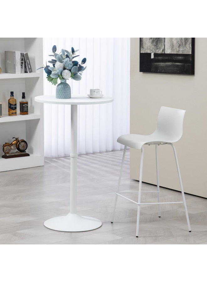 Finnhomy 24'' Round Cocktail Bar Table with Metal Base, Tall Bistro Pub Table, Counter Bar Height Table for Kitchen, Dining Room, Living Room, Easy Assembly, White - Image 3