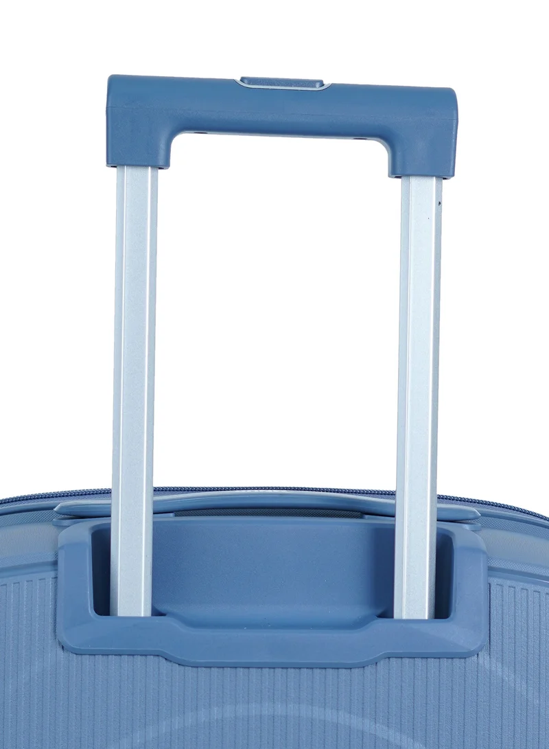 MNUK PREMIO 24inch Luggage| Polypropylene (PP) Hardside Luggage Trolley|Double 360° 4 Wheeler| Medium-24 Inch|Blue