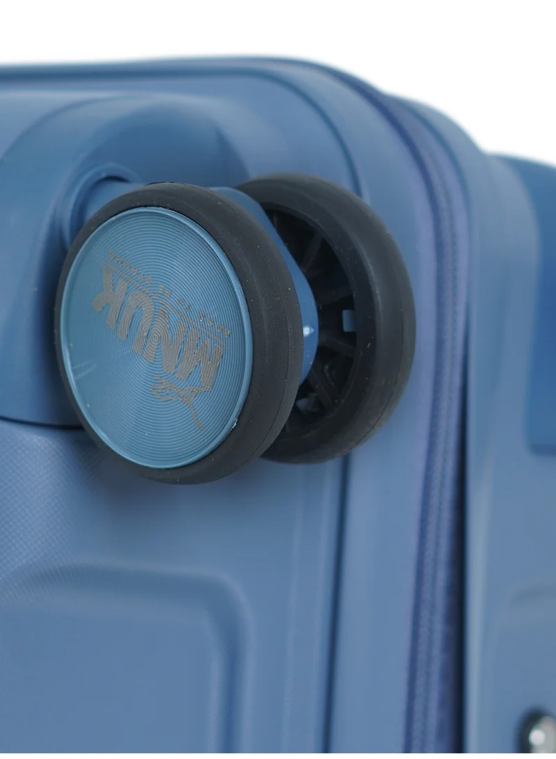 MNUK PREMIO 24inch Luggage| Polypropylene (PP) Hardside Luggage Trolley|Double 360° 4 Wheeler| Medium-24 Inch|Blue