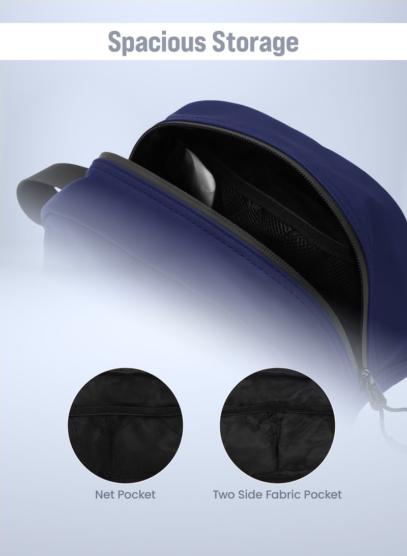 بارا جون حقيبة يد صلبة بحزام وإغلاق بسحاب أزرق - Image 4