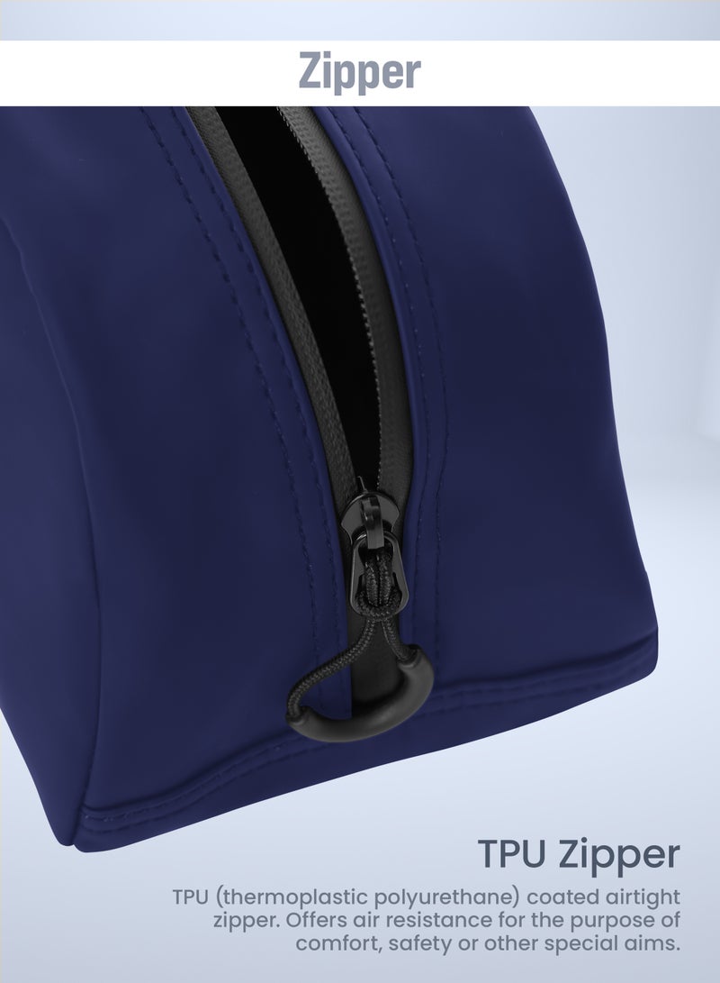 بارا جون حقيبة يد صلبة بحزام وإغلاق بسحاب أزرق - Image 3