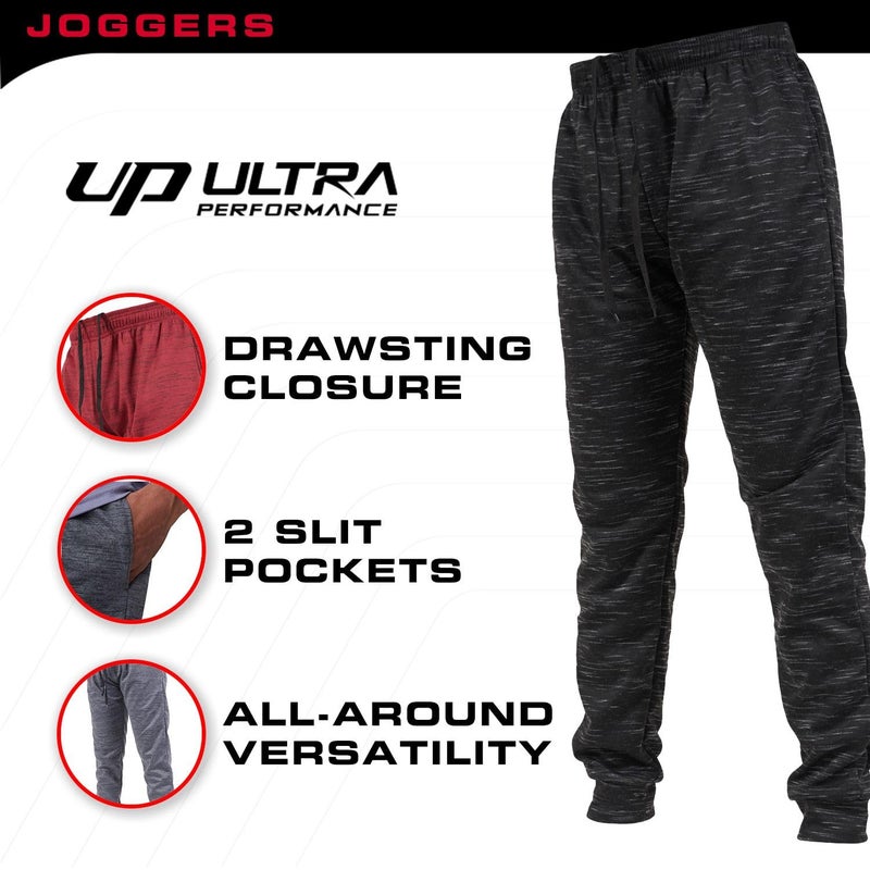 Ultra Performance 3 Pack Mens Joggers Mens Athletic Sweatpants with Pockets for Men, Small - 3X - Image 5