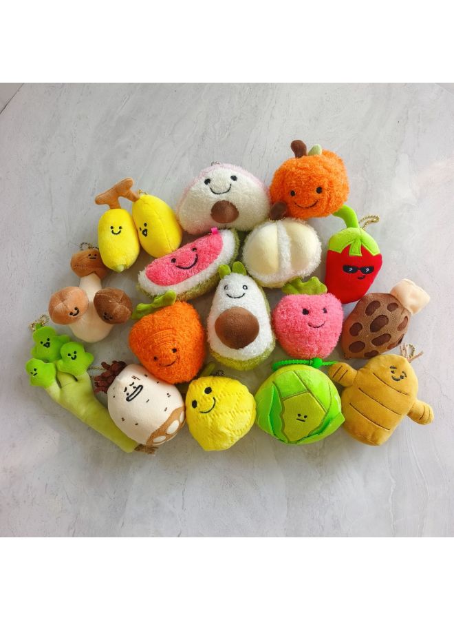 Fun Fruit Key Chain Cute Girl Bag Pendant Vegetable Plush Toy Doll Wedding Throw Doll-Specifications:Coriander - Image 2