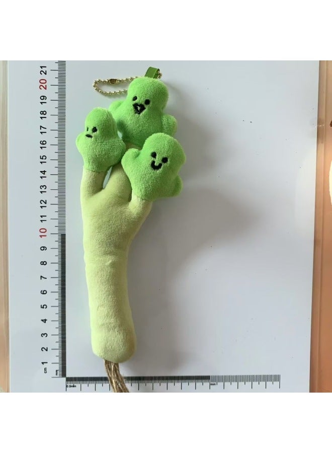 Fun Fruit Key Chain Cute Girl Bag Pendant Vegetable Plush Toy Doll Wedding Throw Doll-Specifications:Coriander - Image 1