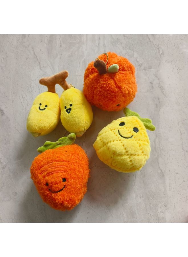 Fun Fruit Key Chain Cute Girl Bag Pendant Vegetable Plush Toy Doll Wedding Throw Doll-Specifications:Coriander - Image 3