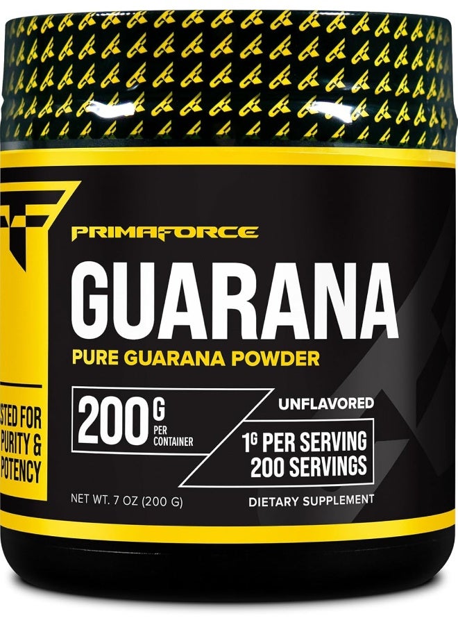 Primaforce Guarana Powder (200g) (Unflavored) - Pure Guarana, 200 Servings - Image 1