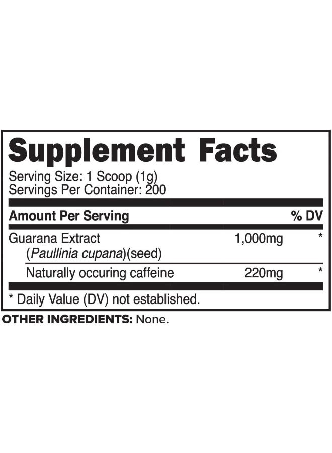 Primaforce Guarana Powder (200g) (Unflavored) - Pure Guarana, 200 Servings - Image 2