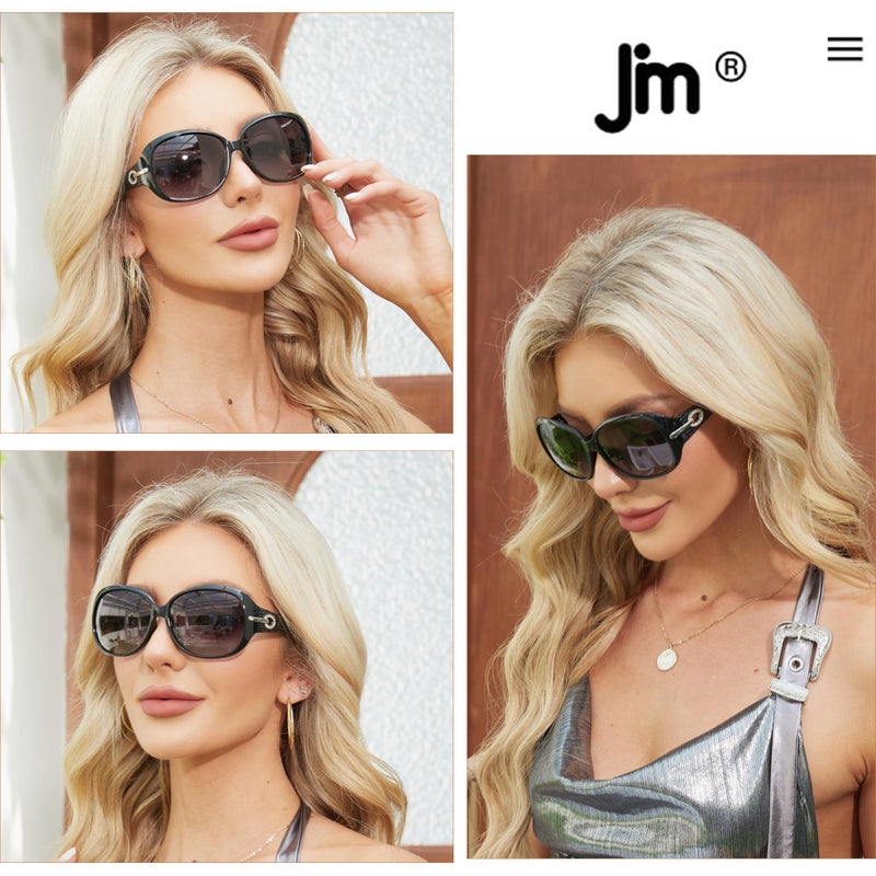 جم jm 2 أزواج الكلاسيكية القراءة ثنائية البؤرة النظارات الشمسية للنساء نظارات القارئ في الهواء الطلق UV حماية أسود+السلحفاة 2.5 - Image 2