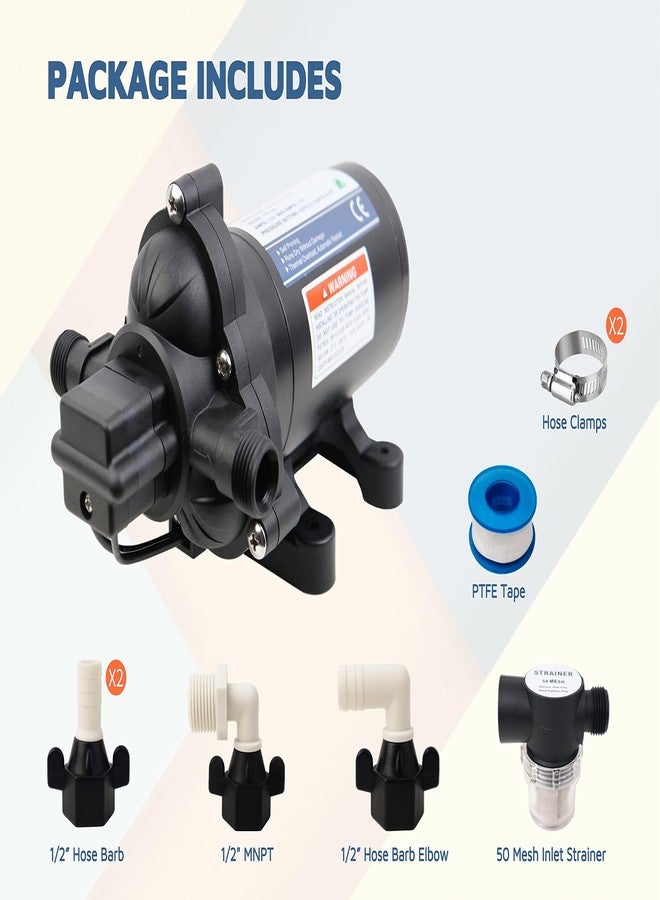 KENCIT T33 Automatic On-Demand Diaphragm Pump, Pressure Pump for Kitchen, Bathroom, RV, Marine Yacht, Caravan, Garden (12Vdc, 4.0GPM, 45PSI) - Image 2