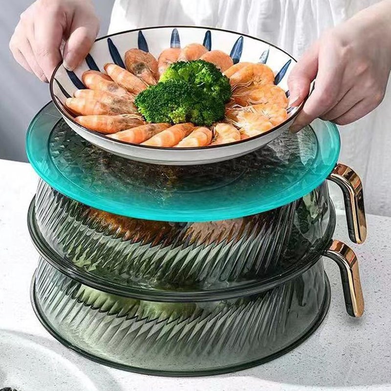 Calyrex Calyrex 3pcs Multi-layer Vegetable Cover Cake Stand Dome Outdoor Food Tent Cake Stand Cover Food Dome Glass Food Cover Dessert Display Dome Cake Dome Cover Protection Platter  - Image 2