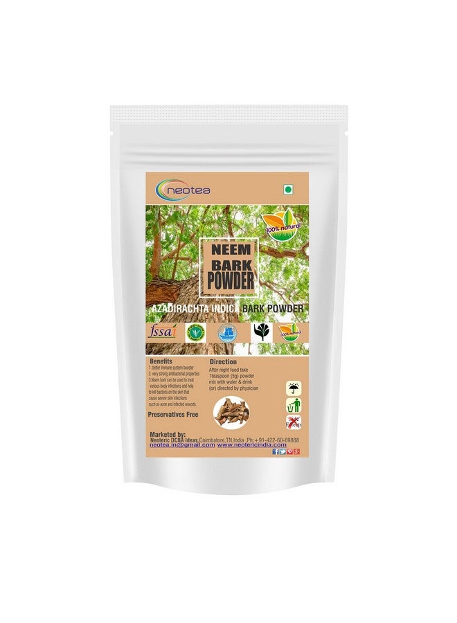 Neotea Azadirachta Indica Neem Bark Powder 300GM (10.58 OZ) | Pure & Natural | Herbal Supplement | Skin & Oral Care | Dental & Digestion Support Tooth Powder - Image 1