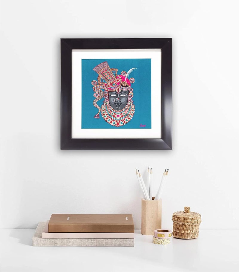 Lami Woven Shrinathji Shreenathji Art Frame for Home and Office Decor Best for Festival Gifts (12 Inch X 12 Inch)( Multicolor) - Image 2