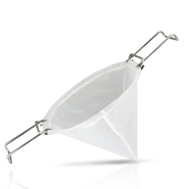 10 Reusable Cone Filter Bag for Frying Oil  with Folding Arms to Attach to Deep Fryers Cooking Oil Filter Holder Maple Syrup Cone Filter Stand  Durable Construction  Easy to Clean