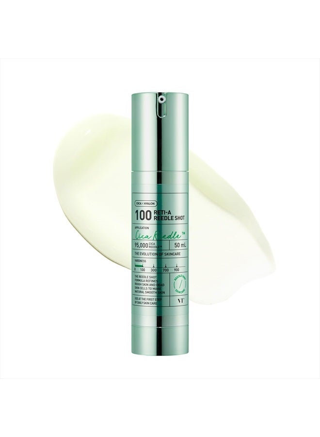 VT COSMETICS Reti-A Reedle Shot 100, Retinol(Vitamin A) Microneedling Serum, Repairing Exosome, Hyaluronic Acid, Ideal for Retinol Beginner, Soft Skin, Glass Skin, Korean Skin Booster, 1.69Fl Oz(50ml) - Image 1