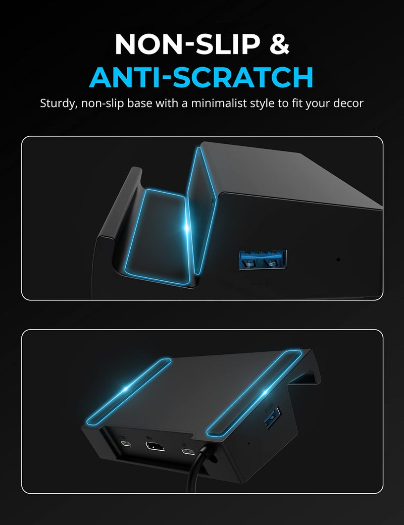 SABRENT Docking Station for Steam Deck & ROG Ally – 6-Port USB-C Hub with 95W PD Charging, 4K HDMI, 3 USB-A Ports, Type-C Data, Integrated Cable – Works with Tablets & Laptops (DS-SD6P) - Image 5