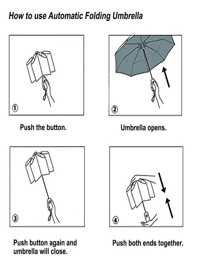 Meneflix Umbrella for Men And Women, Compact Folding Umbrellas Rain & Sun UV protection Big Size,3 Fold with Auto Open and Close Windproof Wooden Handle Portable Cars, Travel,Backpack -Black - Image 4
