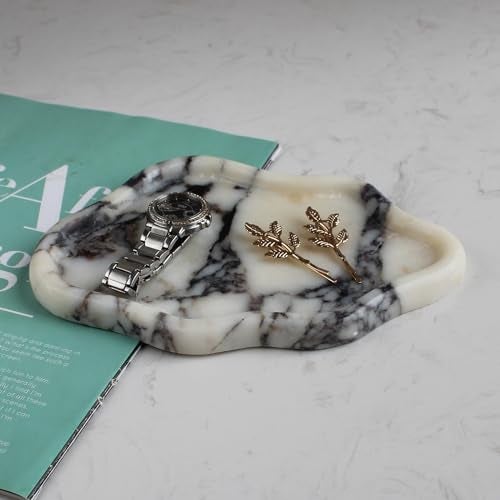 Nawgnail Calacatta Viola Marble Cloud Shape Tray, Trinket Dish, Ring Dish Key Tray Asethetic Home Décor, Gift for Women - Image 1