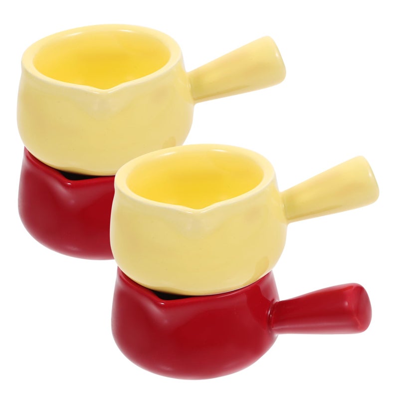 4 Piece Smooth Ceramic Milk Frothing Pitcher Set For Coffee Bar Home Hotel - Image 2