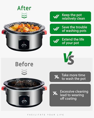Syntus Slow Cooker Liners, 30 Count Cooking Bags Large Size Disposable Pot Liners Plastic Bags, Fit 3QT to 8QT for Slow Cooker Cooking Trays, 13"x 21", 30 Liners - Image 5