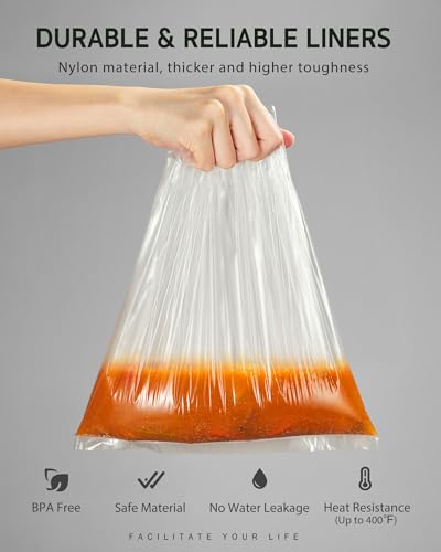 Syntus Slow Cooker Liners, 30 Count Cooking Bags Large Size Disposable Pot Liners Plastic Bags, Fit 3QT to 8QT for Slow Cooker Cooking Trays, 13"x 21", 30 Liners - Image 3