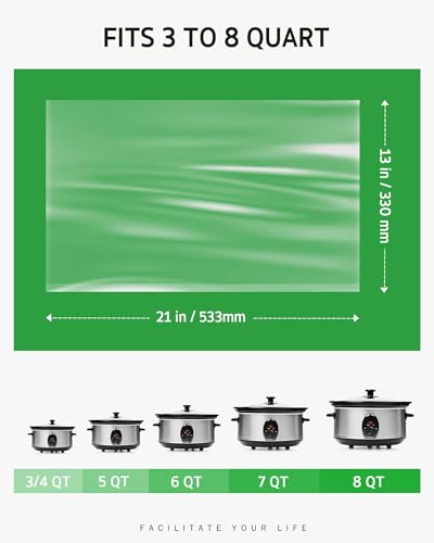 Syntus Slow Cooker Liners, 30 Count Cooking Bags Large Size Disposable Pot Liners Plastic Bags, Fit 3QT to 8QT for Slow Cooker Cooking Trays, 13"x 21", 30 Liners - Image 2