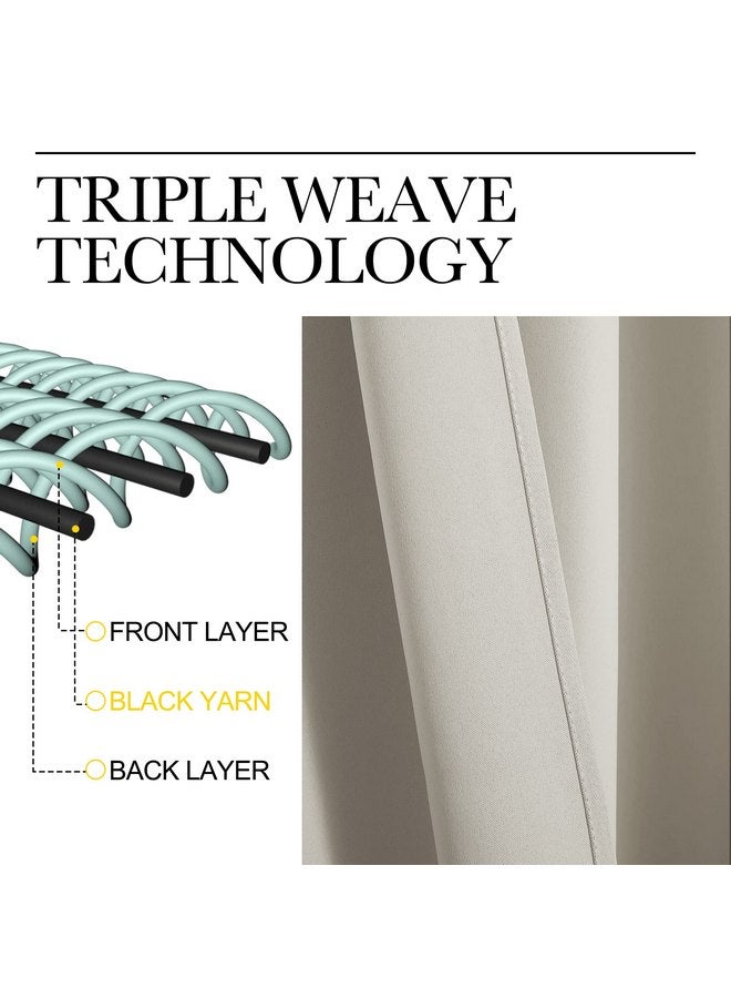 نايس تاون ستائر مطبخ NICETOWN للديكور، ستائر/ألواح معزولة حرارياً لتعتيم الغرفة للغسيل (طبيعية، لوحتان، عرض 42 × طول 68 بوصة) - Image 4