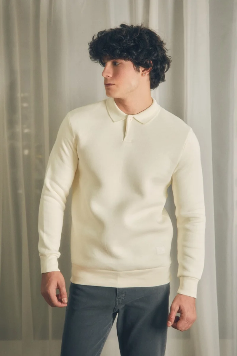 فولامودا Basic Polo Collar Buttoned Sweatshirt