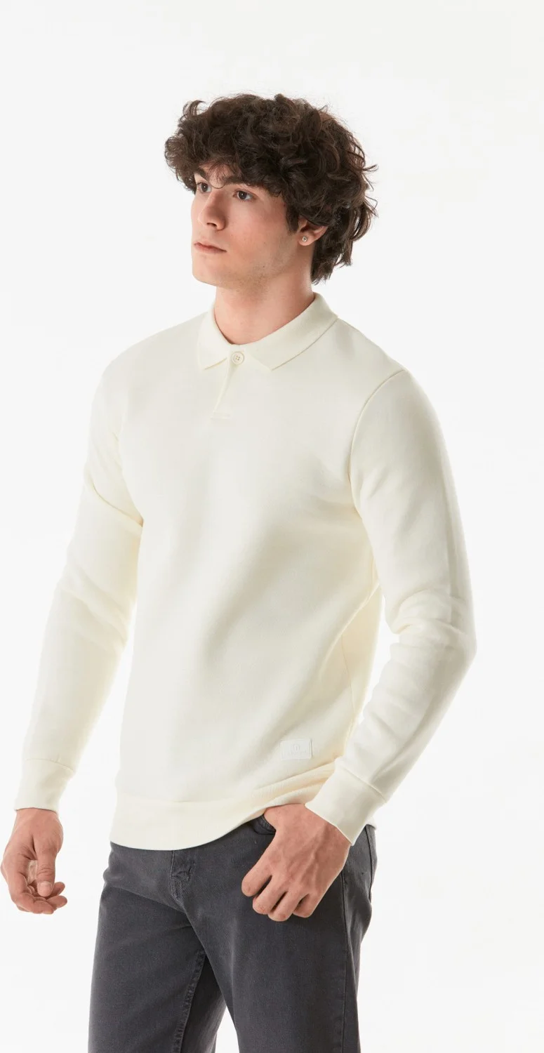 فولامودا Basic Polo Collar Buttoned Sweatshirt