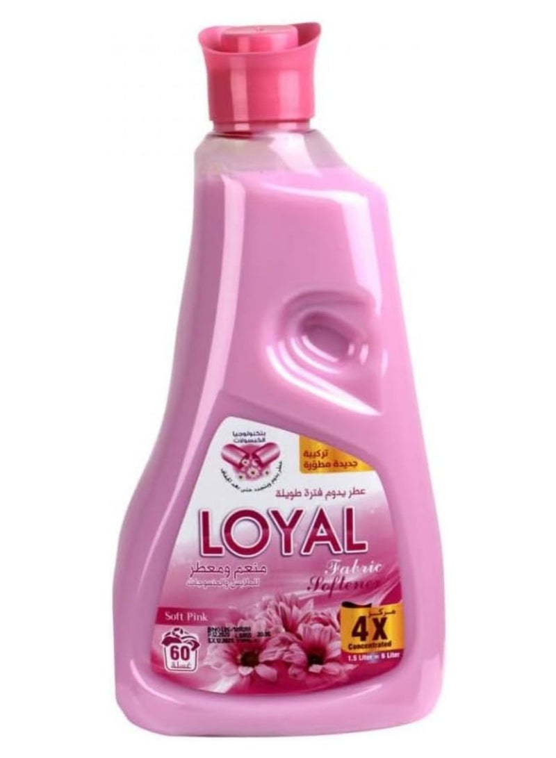 Loyal Fabric Softener & Freshener Concentrated, Soft Pink, 60 Washes, 1500ml - Image 1