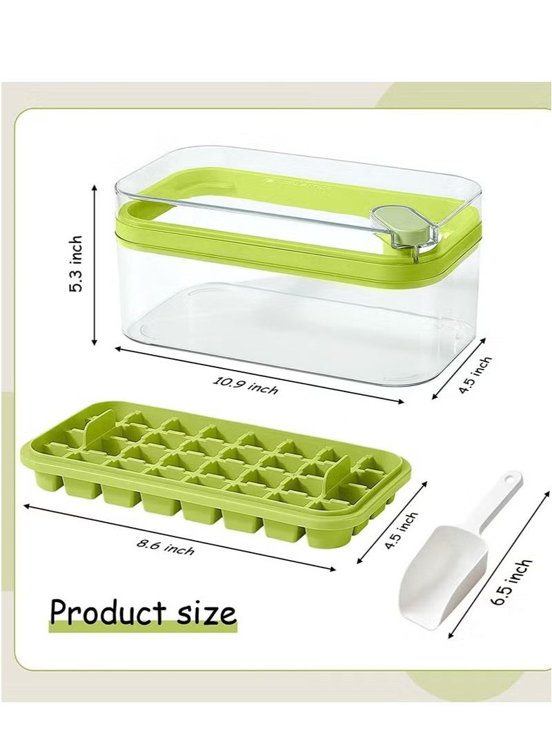 قوالب كرات الثلج، صانعة الثلج، عبوة من قطعتين، مناسبة للاستخدام في الفريزر، اصنع مكعبات الثلج بلمسة زر، 64 قالب مكعبات ثلج - Image 2