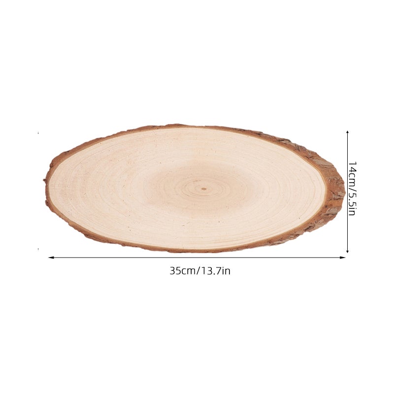 Country Plate Unfinished Natural Wood Slice For Crafts Blank Ornament Plate Ornament For Crafts - Image 4