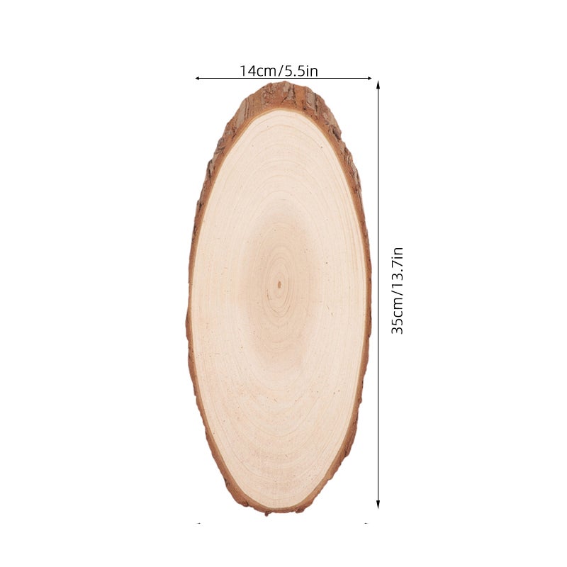 Country Plate Unfinished Natural Wood Slice For Crafts Blank Ornament Plate Ornament For Crafts - Image 2