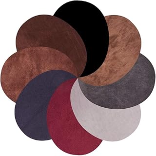 PH PandaHall PH PandaHall 16pcs 8 Colors Oval Elbow Suede Fabric Appliques Cloth Iron On and Sew On Knee Patches for Sweatshirt  - Image 1