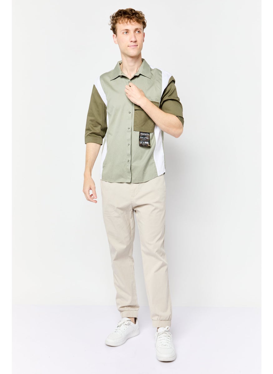 SELECTED Men Drop Shoulder Fit Colorblock Long Sleeves Casual Shirt, Multicolor  - Image 2