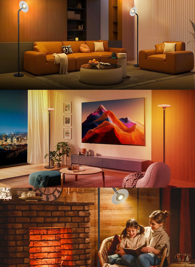 إسكدنيا مصباح أرضي LED دائم لغرفة المعيشة ، مصباح ذكي بلوتوث مع التحكم في التطبيق ، أوضاع متعددة وتعديل متعدد الألوان - Image 2