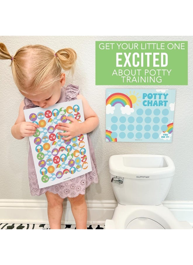 Hadley Designs Rainbow Potty Training Chart For Toddler Girls - Potty Training Sticker Chart For Girls Potty, Potty Chart For Girls With Sticker, Sticker Chart For Kids Potty Training Reward Chart, Kids Reward Chart  - Image 4