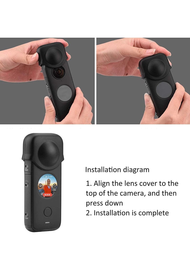 Excefore Lens Cap, Compact Silicone Durable Detachable Protective Cap Cover Protector Replacement for Insta360 ONE X2 Camera, Antislip, Dropproof, Scratchproof(Black)  - Image 2