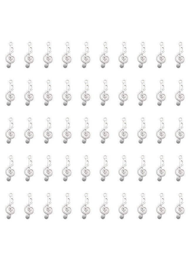 Ruwado 50 Pcs Musical Note Charm Metal Music Symbol Vintage Elegant Chic Instrument Pendant Beads For Craft Art Supplies Jewelry Making Finding Diy Necklace Bracelet Earring (Silver) - Image 1